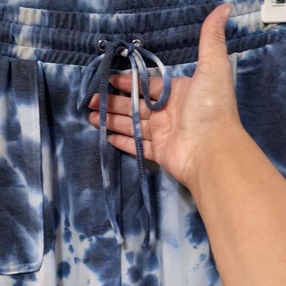 NWOT Rae Dunn Tie Dye Sweatpants navy/white L - Picture 2 of 9